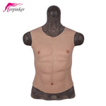 Fake Abs Men's Chest Muscle Silicone Vest Fake Chest Muscle Pecloralis Cosplay Shirt Suit Crossdresser Artificial Cosplay - sextoysok