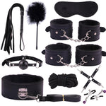 SM Game bandage sex toys for woman SM Game Suit Adult Handcuffs Ball Whip Kit Bondage Set Couple Sex Toys 10PCS sw - sextoysok