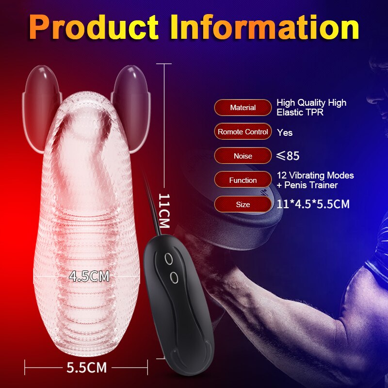 Penis Training Vibrator Enhancement Delay Lasting Penis Erection Trainer Penis Sleeve Glans Trainer Masturbator Male Sex Toys - sextoysok