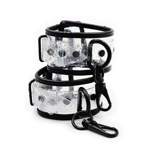 Adjustable Transparent PVC Handcuffs Ankle Cuffs Collar Neck Manacle BDSM Bondage Restraints Shackles Fetish Sex Toy for Couples - sextoysok