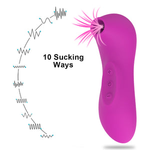 HIWUP Sex Sucking Toys Vibrator Powerful Clitoris Sucker Blowjob Tongue Stimulator Nipple Vagina Pussy Pump Sex Toys for Women - sextoysok