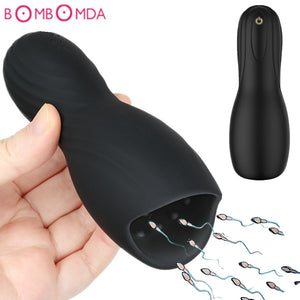 Blowjob Sex Toys for Men Deep Throat Male Masturbator Automatic Penis Pump Vibrators Tongue Licking Glans Massager Sex Shop - sextoysok