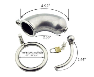 New stainless steel male chastity cage with locking urethral catheter plug metal cock cages chastity device sex toy for man - sextoysok