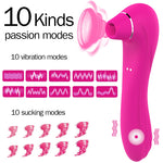 HIWUP Sex Sucking Toys Vibrator Powerful Clitoris Sucker Blowjob Tongue Stimulator Nipple Vagina Pussy Pump Sex Toys for Women - sextoysok