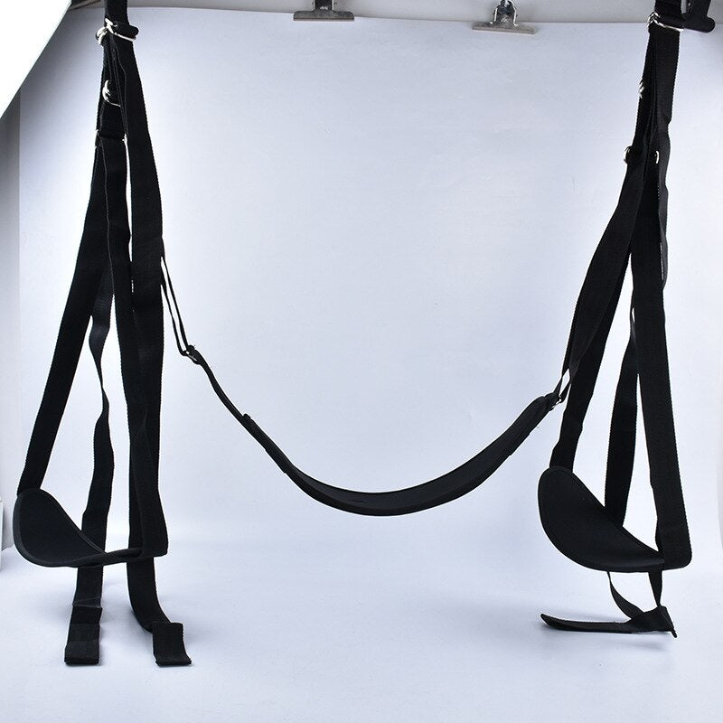 Women Sex Swing Adult SM Love Game Fetish Bondage Leg Open Sex Swing Swing Couple Flirting Supplies (Black) - sextoysok
