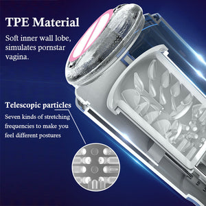 Manbird Full Automatic Thrusting Male Masturbator Toys for Men Retractable Voice Electric Machine Blowjob Sucking Sex Products (White) - sextoysok