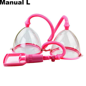 Electric/Manual Breast Massager Vacuum Cup Vibrating Breast Enlarge Enhance Nipple Sucker Breast Massager Pump With Retail Box - sextoysok