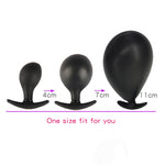 Oversized Silicone Anal Plug Inflate Butt Expandable Anal Dilator Air-filled Large Pump Dildo Sex Balls Toys For Women Men Gays (Black) - sextoysok