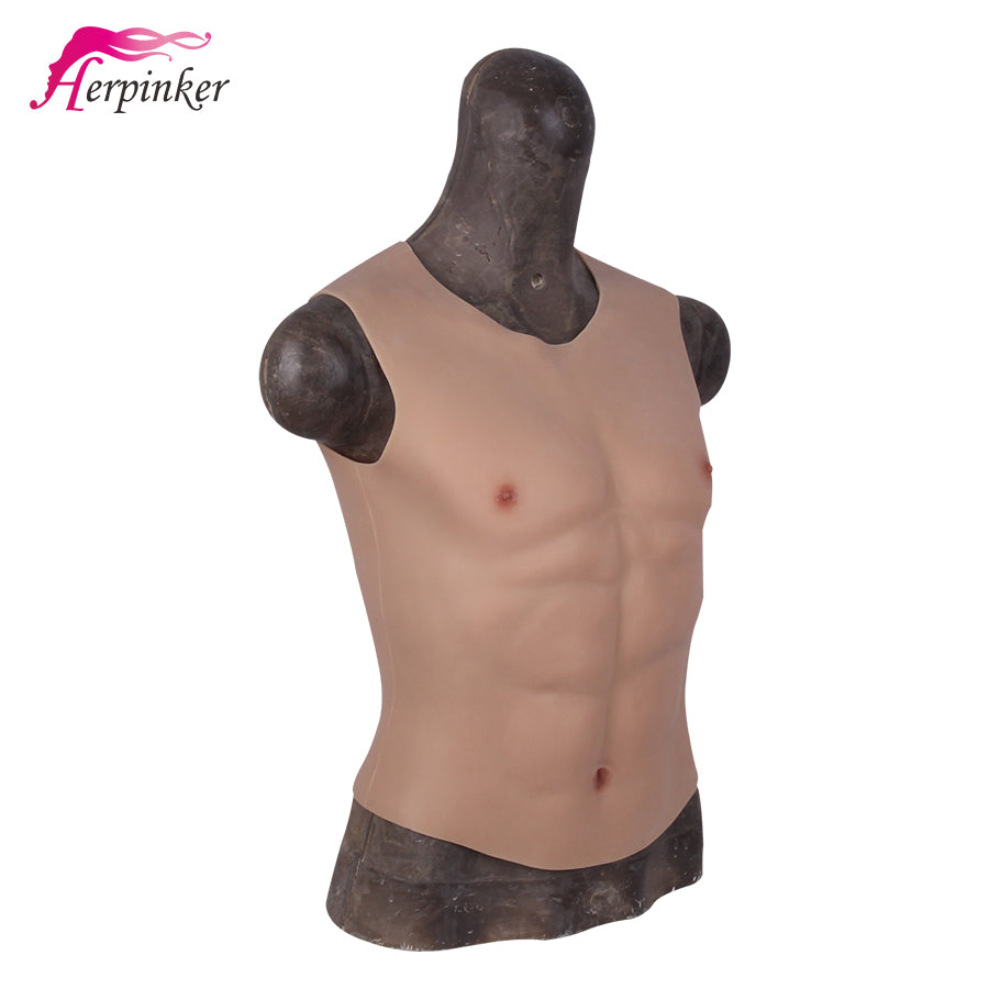 Fake Abs Men's Chest Muscle Silicone Vest Fake Chest Muscle Pecloralis Cosplay Shirt Suit Crossdresser Artificial Cosplay - sextoysok
