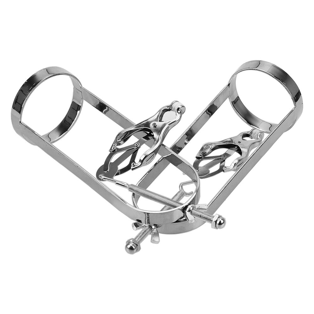 IKOKY 1 Pair Metal Nipple Clips Bondage Torture Play Clamps Breast massage Retention Device Adjustable Nipple Stimulator - sextoysok