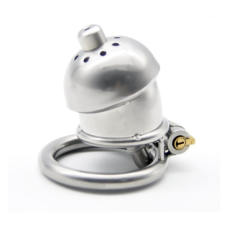 stainless steel Male Chastity Device Anti off version short paragraph with male chastity lock silicone catheter sex toys bondag - sextoysok
