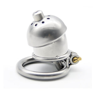 stainless steel Male Chastity Device Anti off version short paragraph with male chastity lock silicone catheter sex toys bondag - sextoysok