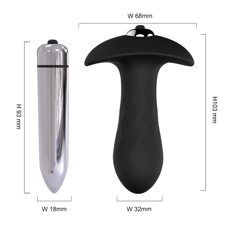 PHANXY Vibrator Male Anal Plug Medical Soft Silicone Anal Cork With Vibration 7 Speed Butt Plug Adult Sex Toys For Women Couples - sextoysok