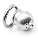 stainless steel Male Chastity Device Anti off version short paragraph with male chastity lock silicone catheter sex toys bondag - sextoysok