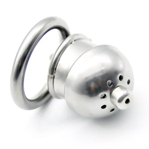 stainless steel Male Chastity Device Anti off version short paragraph with male chastity lock silicone catheter sex toys bondag - sextoysok