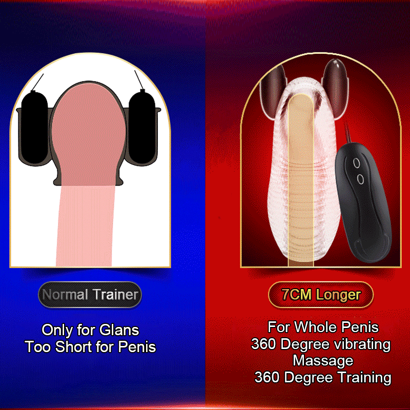 Penis Training Vibrator Enhancement Delay Lasting Penis Erection Trainer Penis Sleeve Glans Trainer Masturbator Male Sex Toys - sextoysok