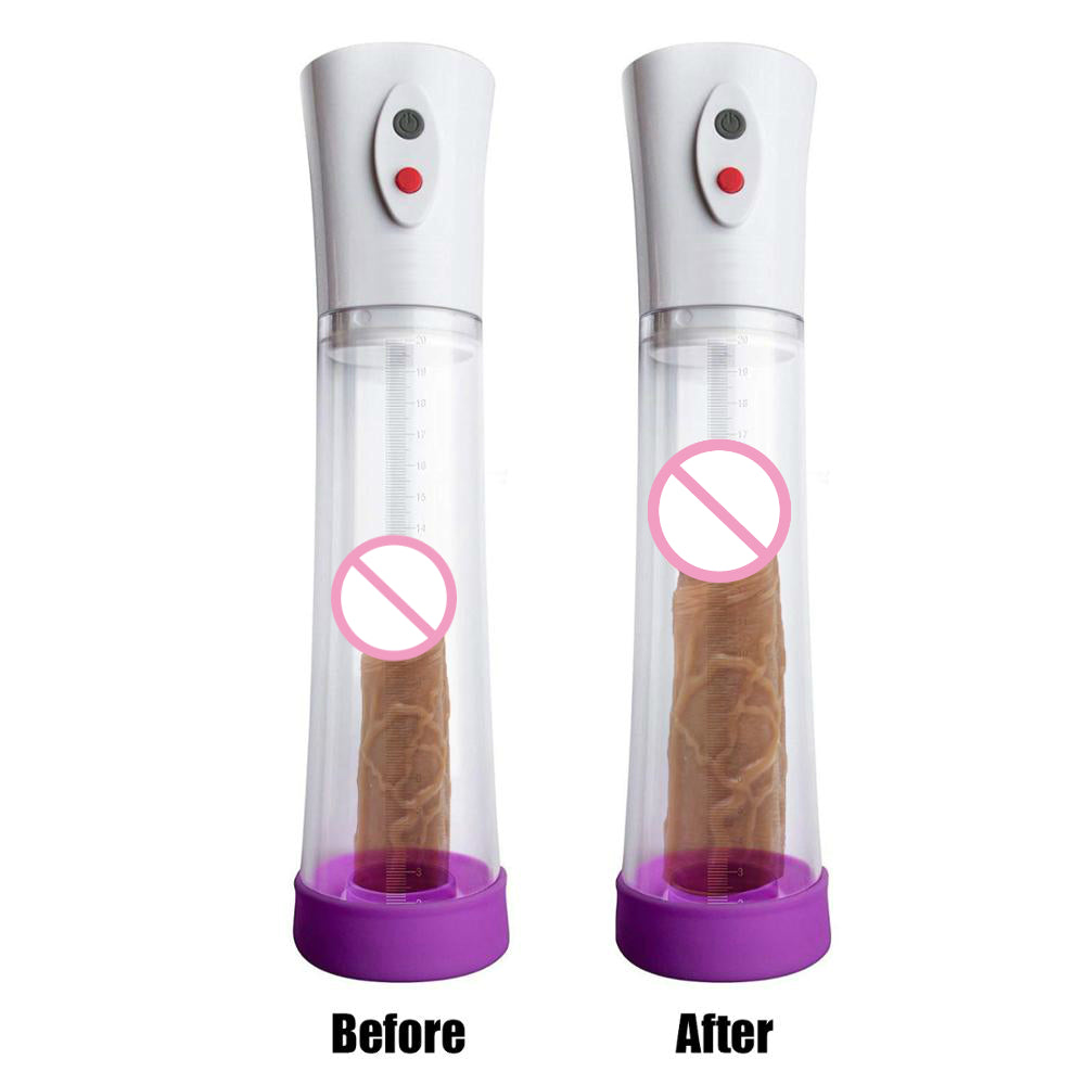 Electric Automatic Penis Pump USB Rechargeable Penis Enlarger Vacuum Pump Powerful Penis Enlargement Extender Sex Toys for Men (Sky blue) - sextoysok