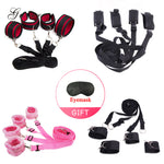 Newest Bed Bdsm Bondage Set Restraint Fetish Bondage Erotic Handcuffs Leg Open Games Wrists Ankle Cuffs Sex Toys Furniture 1Set - sextoysok