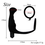Adult supplies wholesale G-point prostate lock fine ring vibration massage stick male massager (Black) - sextoysok