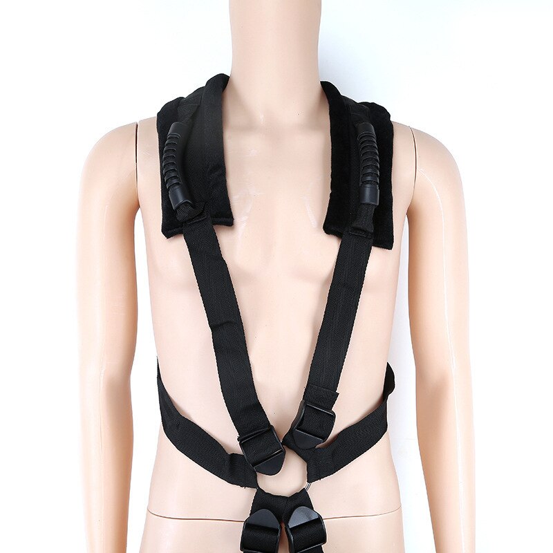 New Men Sex Aided Swing Straps Adjustable BDSM Open Leg Auxiliary Swinging Bondage Sexual Intercourse Products For Couple (black) - sextoysok