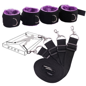 Bed Jam Sex Restraint Kit Adjustable Belt Nylon Handcuffs Ankle Cuffs Under Bed BDSM Bondage Erotic Toys Fixation Adult Game - sextoysok