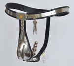 Male Chastity Belt Mens Stainless Steel Chastity Cage With Removable Anal Bead Plug Master Slave Lockable Penis Restraint Device - sextoysok