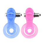 Waterproof Double Ring Penes Lock Vibrating Ring Delay Lasting Prolong Premature Vibrator Massager for Couples - sextoysok