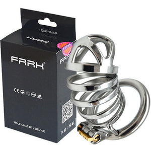 Stainless Steel Chastity Device Male Belt Bird Metal Cock Cage Stealth Lock Restraint Ring Sex Toy Cock Chastity for Men - sextoysok