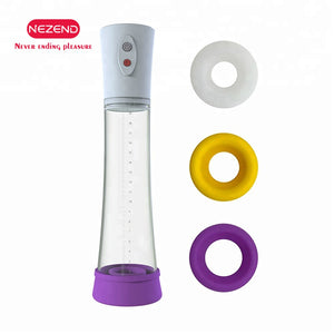 Electric Automatic Penis Pump USB Rechargeable Penis Enlarger Vacuum Pump Powerful Penis Enlargement Extender Sex Toys for Men (Sky blue) - sextoysok