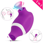Sucking & Licking 2 in 1 Clitoris Vibrator Sex Toys for Women Double Stimulation Nipples Clit Sucker Oral Sex Toys for Adults - sextoysok