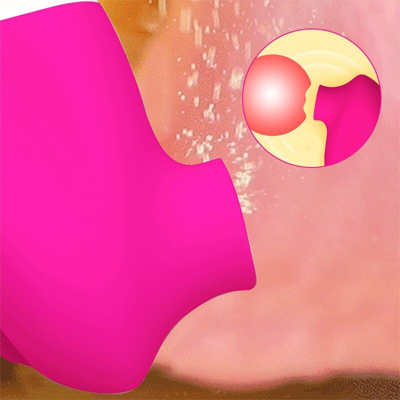 Sucking Vibrator Sucker for Clitoris Tongue Licking Stimulator Nipple Vibrating G Spot Vaginal 7 Modes Flirt Sex Toys for Women (Rose Red) - sextoysok