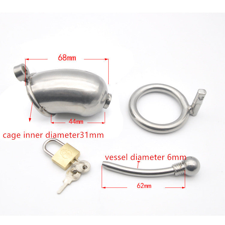 New stainless steel male chastity cage with locking urethral catheter plug metal cock cages chastity device sex toy for man - sextoysok