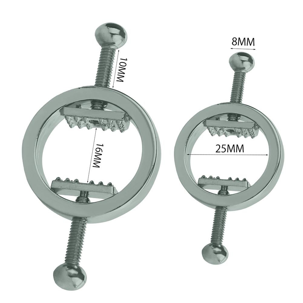 Movconly Fetish Nipple Clamps Adjustable Nipple Clamps Stainless Steel Nipple Clamps Stimulation Erotic SM Sex Toy for Women (Silver) - sextoysok