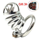 Stainless Steel Chastity Device Male Belt Bird Metal Cock Cage Stealth Lock Restraint Ring Sex Toy Cock Chastity for Men - sextoysok