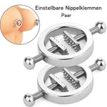 Movconly Fetish Nipple Clamps Adjustable Nipple Clamps Stainless Steel Nipple Clamps Stimulation Erotic SM Sex Toy for Women (Silver) - sextoysok