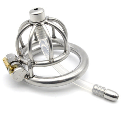 New Super Small Male Chastity Device 45MM Adult Cock Cage With Urethral Catheter BDSM Sex Toys Stainless Steel Chastity Belt - sextoysok