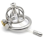 New Super Small Male Chastity Device 45MM Adult Cock Cage With Urethral Catheter BDSM Sex Toys Stainless Steel Chastity Belt - sextoysok