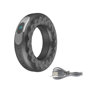 vibrator sex toys for men charging silicone shock lock fine ring male time delay masturbation sex toys (Silver) - sextoysok