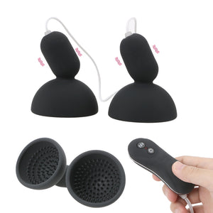 16 Speeds Remote Nipple Sucker Vibrator Breast Pump Nipple Massager Vibration Suction Cup Chest Masturbator Sex Toys for Women - sextoysok