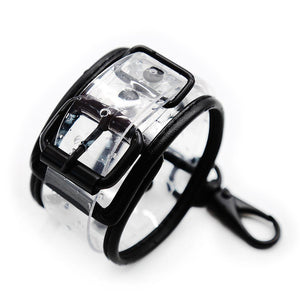 Adjustable Transparent PVC Handcuffs Ankle Cuffs Collar Neck Manacle BDSM Bondage Restraints Shackles Fetish Sex Toy for Couples - sextoysok