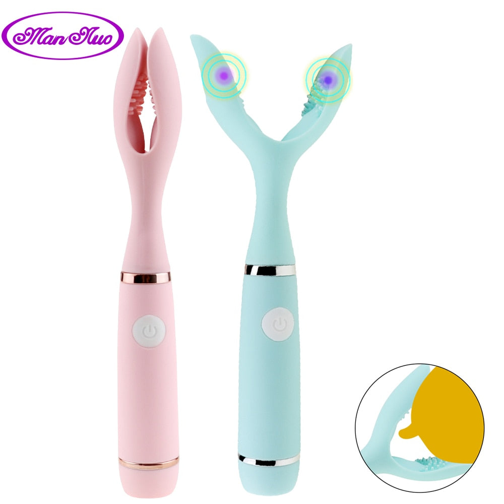 Man nuo Multi Use Breast Massger Nipple Clamps Vaginal Vibrator Sofe Pussy Sex Toy for Women Erotic Goods - sextoysok