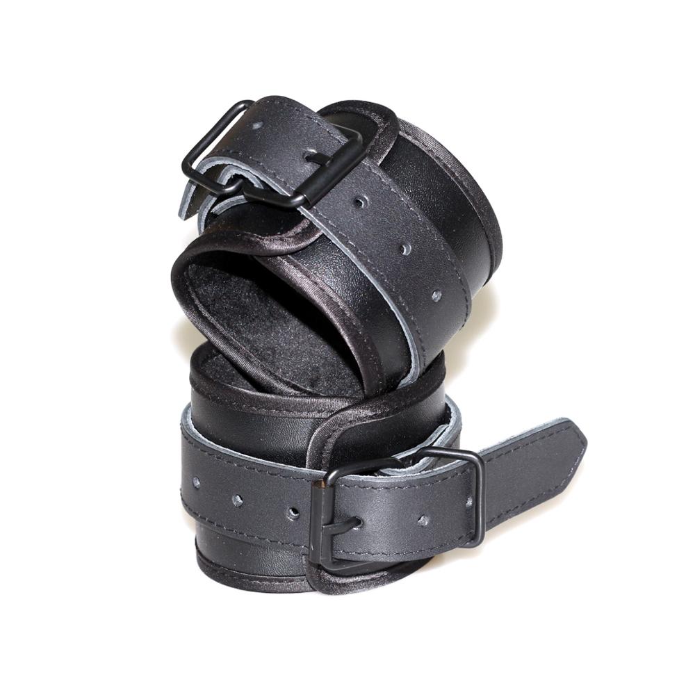 Under Bed Restraint Bondage Fetish Slave Handcuffs & Ankle Cuffs BDSM Bondage Eye Mask Whip Sex Toys For Woman Adult Erotic Toy (black) - sextoysok