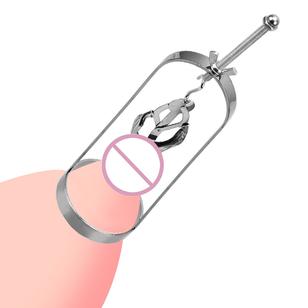 Torture Play Clamps Adjustable 1 Pair Breast massage Retention Device Metal Nipple Clips Nipple Stimulator Bondage - sextoysok