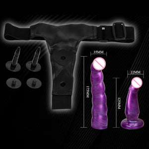 Double Dildo Strap on Bullet Vibrator Adult Sex Toys For Women Ultra Elastic Harness Strapon Dildos Lesbian Couples Sex Product - sextoysok