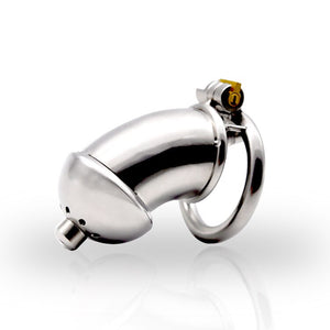 stainless steel Male Chastity Device Anti off version short paragraph with male chastity lock silicone catheter sex toys bondag - sextoysok