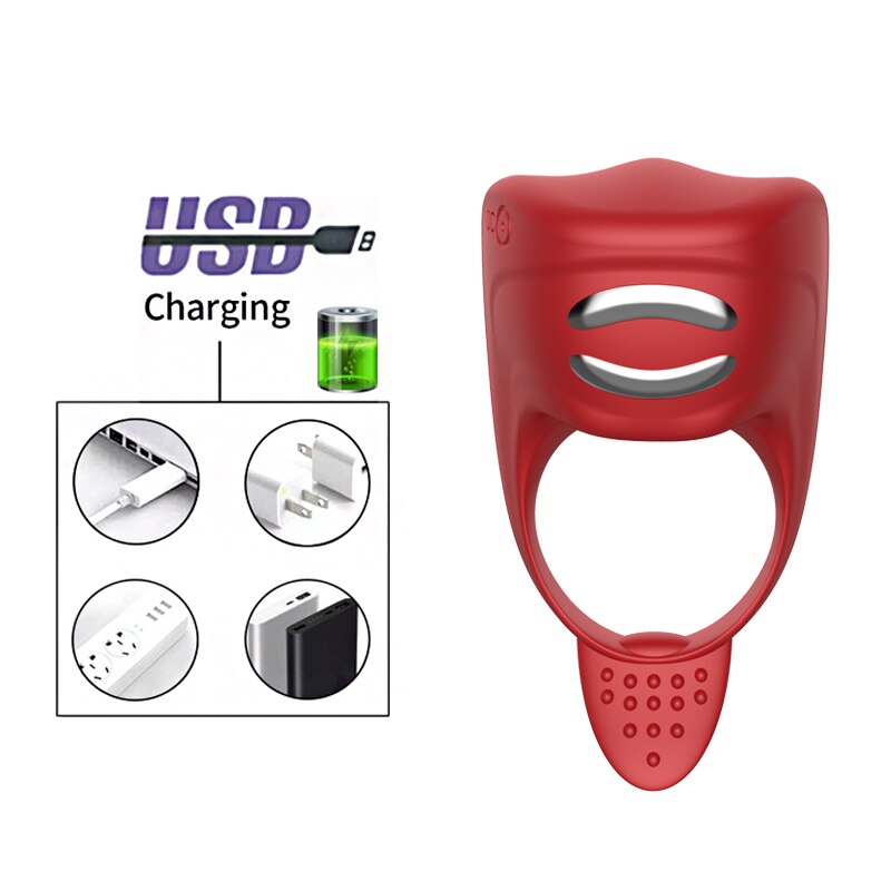 FOX FOXSHOW S1 / S2 Extend Semen Lock Ring Electric Shock Cock Ring Dual Sharing Vibrator for Sex - sextoysok