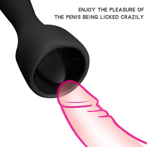 Tongue Licking Nipple Sucking Vibrator Clitoral Stimulation Blowjob Male Masturbator Oral Sex simulator sex toys for couples (Black) - sextoysok