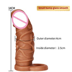 OMYSKY Penis Enlargement Condoms For Men Reusable Penis Sleeve Extender Dildo Enhancer Sleeves For Adults Intimate Cock Rings - sextoysok