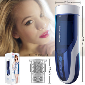 Manbird Full Automatic Thrusting Male Masturbator Toys for Men Retractable Voice Electric Machine Blowjob Sucking Sex Products (White) - sextoysok