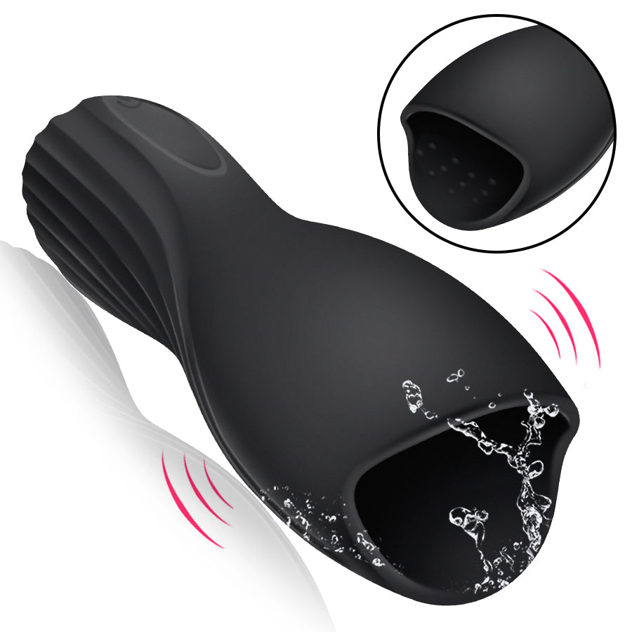 FLXUR 10 modes penis Delay Trainer Male Masturbator Vibrator Automatic Oral Climax Sex Glans Stimulate Massager Sex Toys for Men - sextoysok